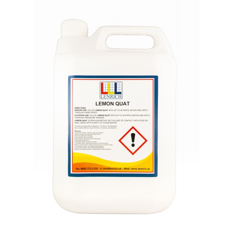 LEMON QUAT- Industrial Strength disinfectant 1 x 5 Litres